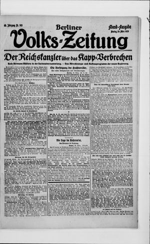 Berliner Volkszeitung vom 29.03.1920