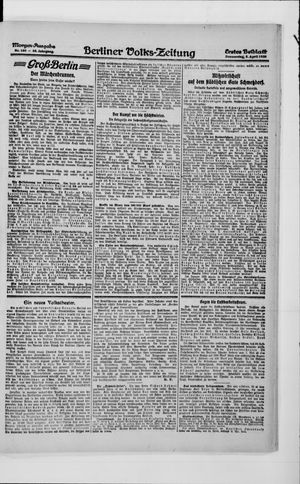 Berliner Volkszeitung on Apr 8, 1920