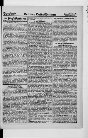 Berliner Volkszeitung on Apr 9, 1920