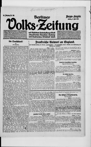 Berliner Volkszeitung on Apr 11, 1920
