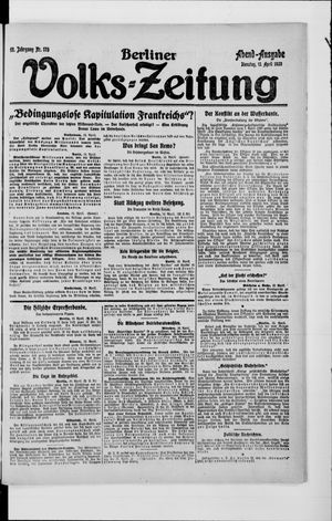 Berliner Volkszeitung on Apr 13, 1920