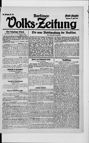 Berliner Volkszeitung on Apr 14, 1920