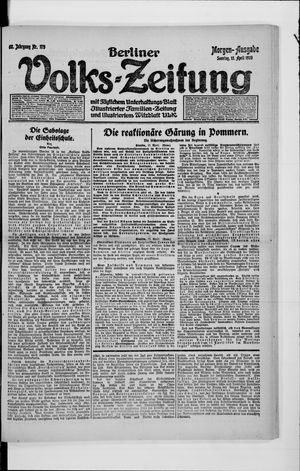 Berliner Volkszeitung vom 18.04.1920