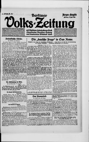 Berliner Volkszeitung vom 21.04.1920