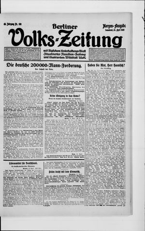 Berliner Volkszeitung on Apr 24, 1920