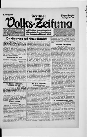 Berliner Volkszeitung vom 29.04.1920