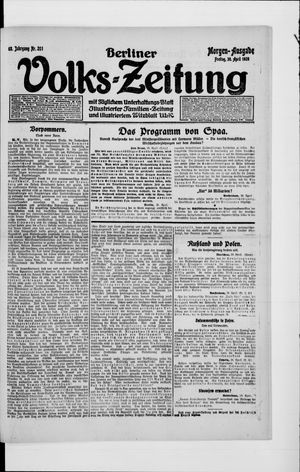 Berliner Volkszeitung vom 30.04.1920