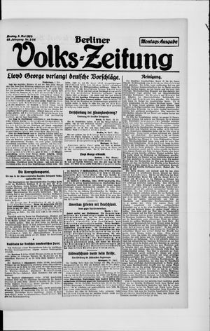 Berliner Volkszeitung vom 03.05.1920