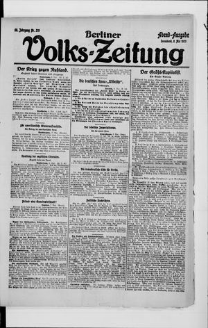 Berliner Volkszeitung vom 08.05.1920