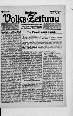 Berliner Volkszeitung vom 25.05.1920