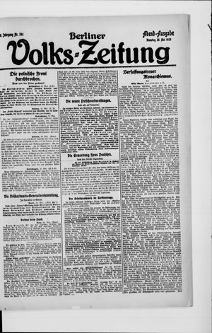 Berliner Volkszeitung on May 25, 1920