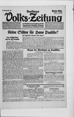 Berliner Volkszeitung vom 01.06.1920