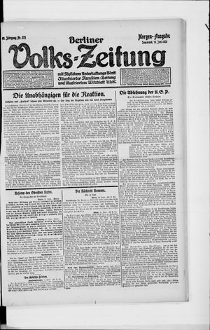 Berliner Volkszeitung on Jun 12, 1920