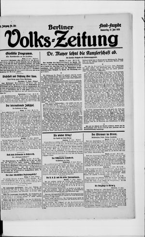 Berliner Volkszeitung on Jun 17, 1920