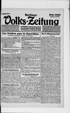 Berliner Volkszeitung vom 22.07.1920