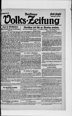 Berliner Volkszeitung vom 22.07.1920