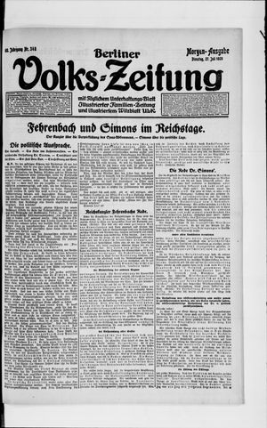 Berliner Volkszeitung vom 27.07.1920