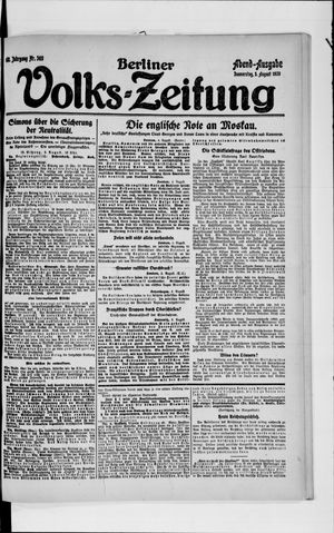 Berliner Volkszeitung vom 05.08.1920