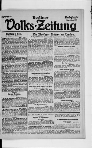 Berliner Volkszeitung vom 06.08.1920