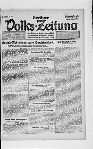 Berliner Volkszeitung on Aug 10, 1920