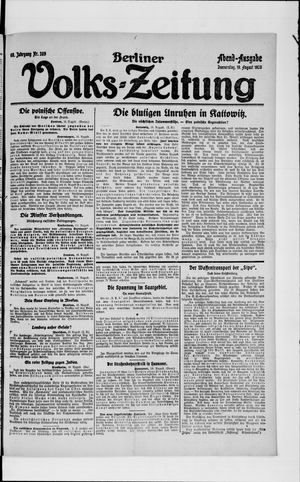 Berliner Volkszeitung vom 19.08.1920