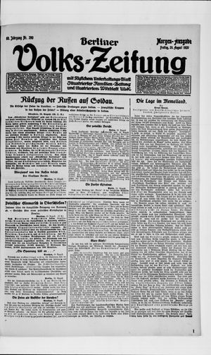 Berliner Volkszeitung vom 20.08.1920