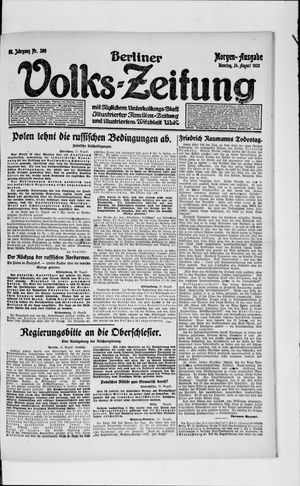 Berliner Volkszeitung vom 24.08.1920