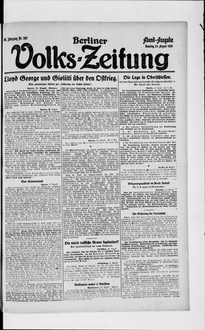 Berliner Volkszeitung vom 24.08.1920