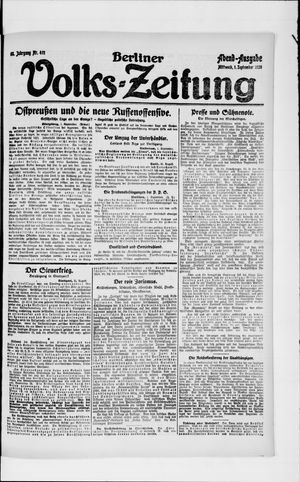 Berliner Volkszeitung vom 01.09.1920