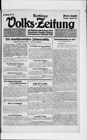 Berliner Volkszeitung on Sep 4, 1920