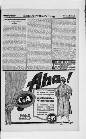 Berliner Volkszeitung vom 05.09.1920