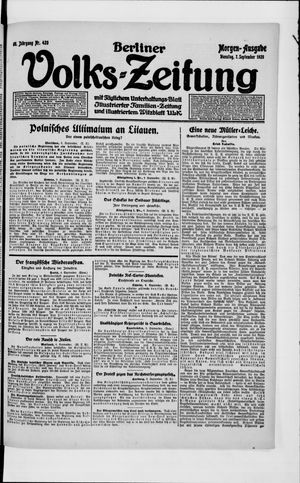 Berliner Volkszeitung vom 07.09.1920