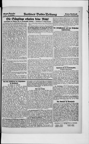Berliner Volkszeitung vom 09.09.1920