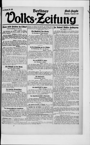 Berliner Volkszeitung vom 09.09.1920