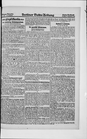Berliner Volkszeitung vom 10.09.1920