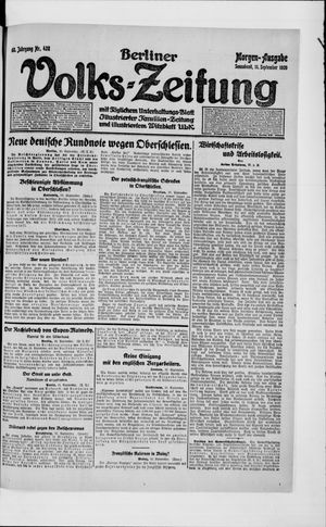 Berliner Volkszeitung vom 11.09.1920
