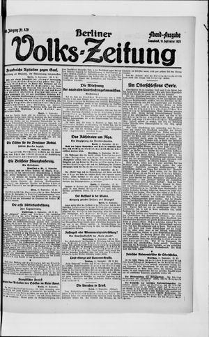 Berliner Volkszeitung vom 11.09.1920
