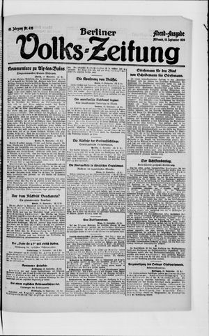 Berliner Volkszeitung vom 15.09.1920