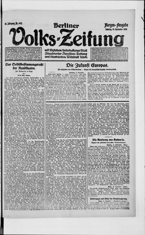 Berliner Volkszeitung on Sep 19, 1920