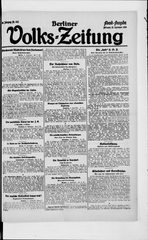 Berliner Volkszeitung vom 22.09.1920