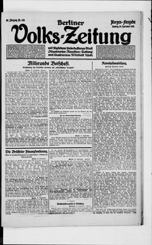 Berliner Volkszeitung vom 26.09.1920