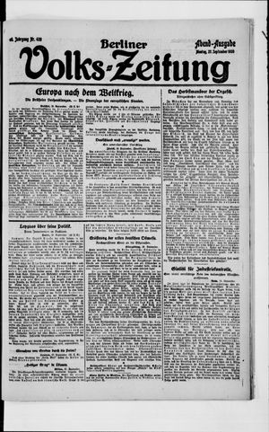 Berliner Volkszeitung vom 27.09.1920