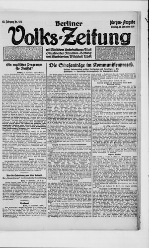 Berliner Volkszeitung vom 28.09.1920