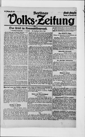 Berliner Volkszeitung vom 28.09.1920