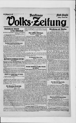 Berliner Volkszeitung on Oct 1, 1920