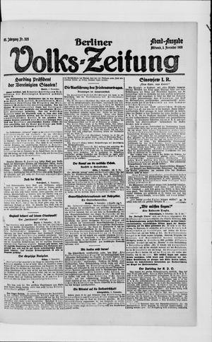 Berliner Volkszeitung vom 03.11.1920