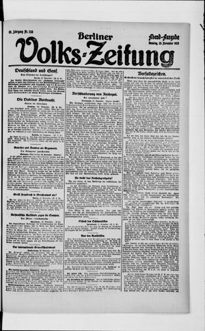 Berliner Volkszeitung vom 23.11.1920