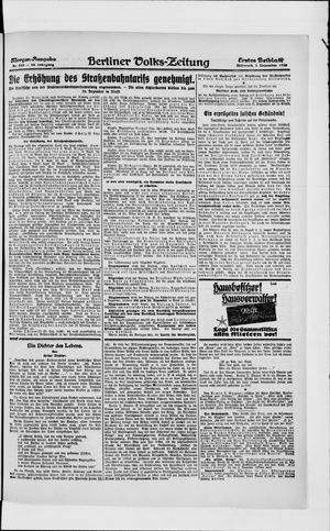 Berliner Volkszeitung on Dec 1, 1920