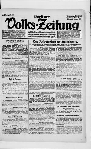 Berliner Volkszeitung on Dec 8, 1920