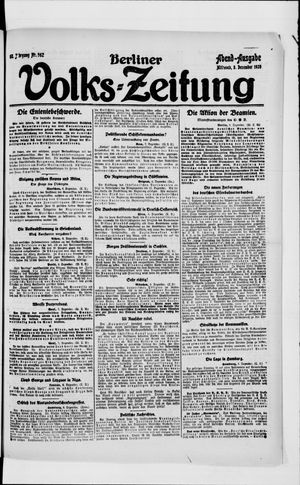 Berliner Volkszeitung on Dec 8, 1920